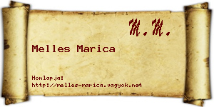 Melles Marica névjegykártya